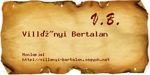 Villányi Bertalan névjegykártya